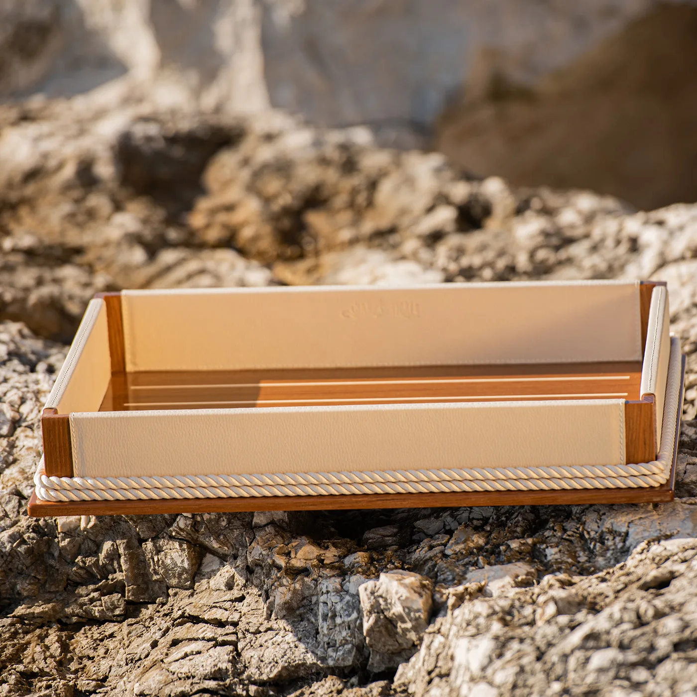 Xl Rectangular Beige Tray 1