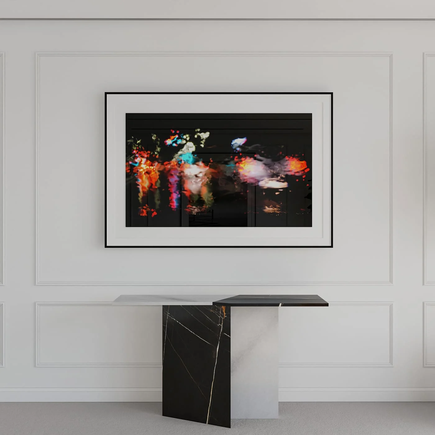 Zion Sahara Noir & Bianco T Marble Console