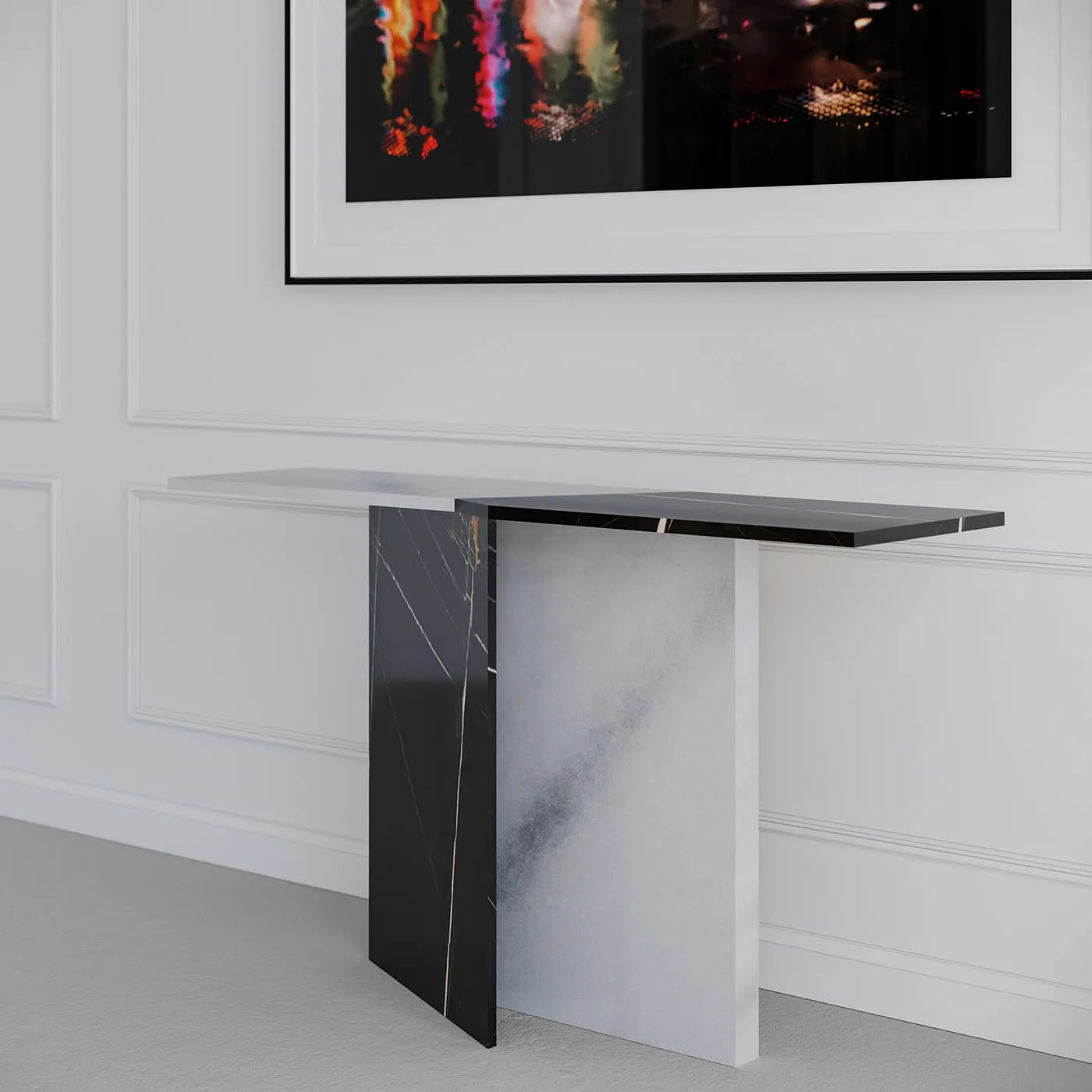 Zion Sahara Noir & Bianco T Marble Console