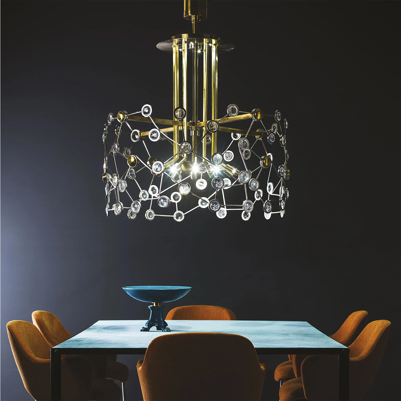 7231 Brass Chandelier With Swarovski Crystals