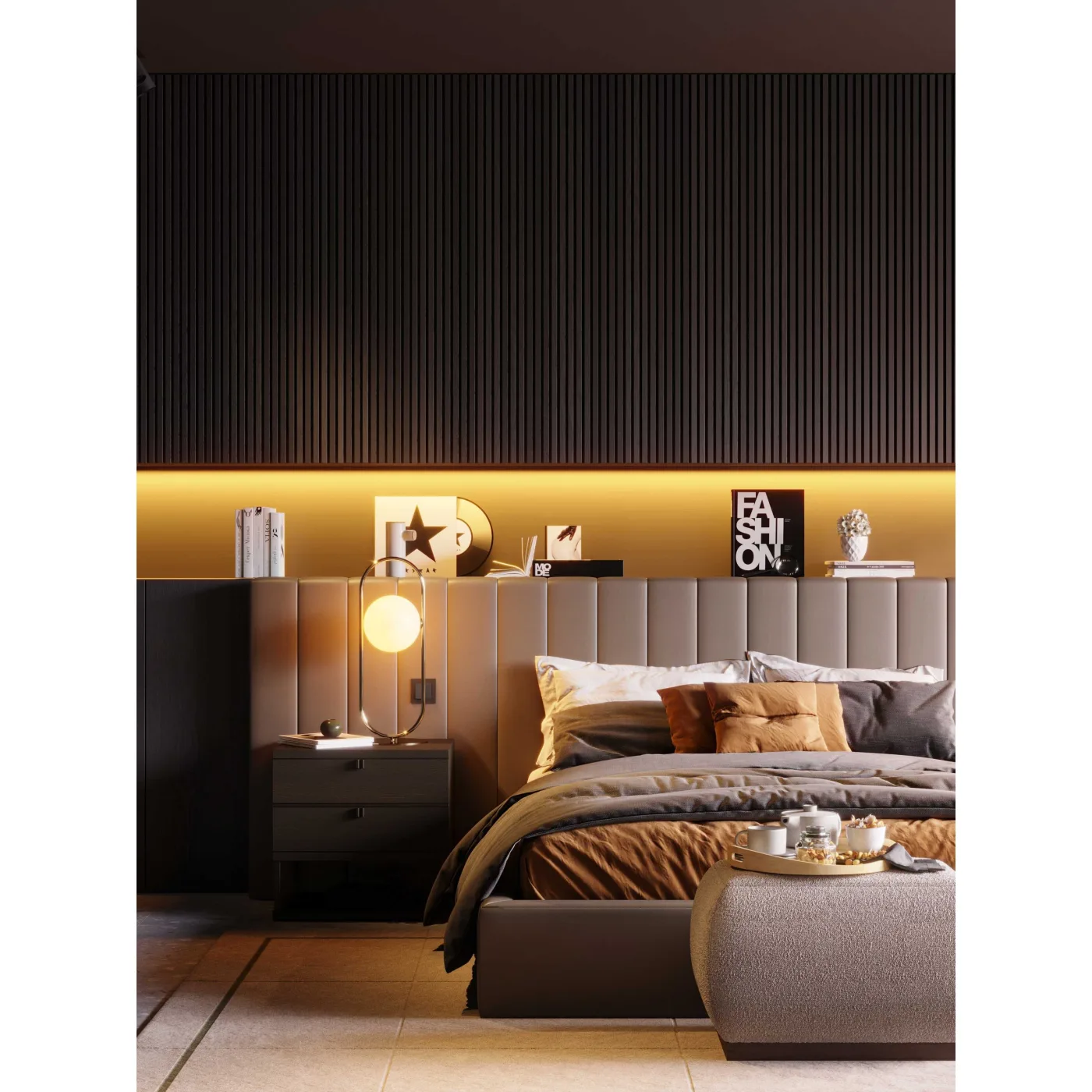 Nightstands are elegant and simple