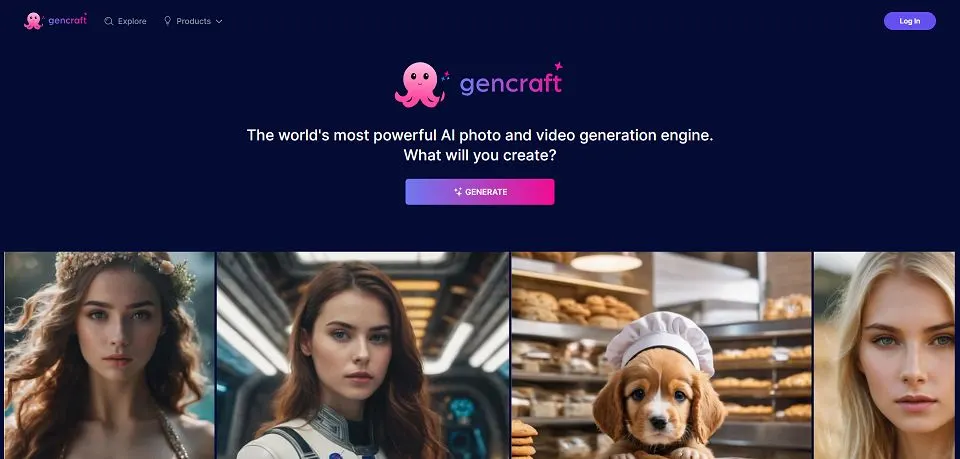 Gencraft landing page