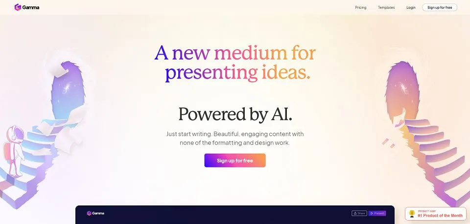 Gamma landing page