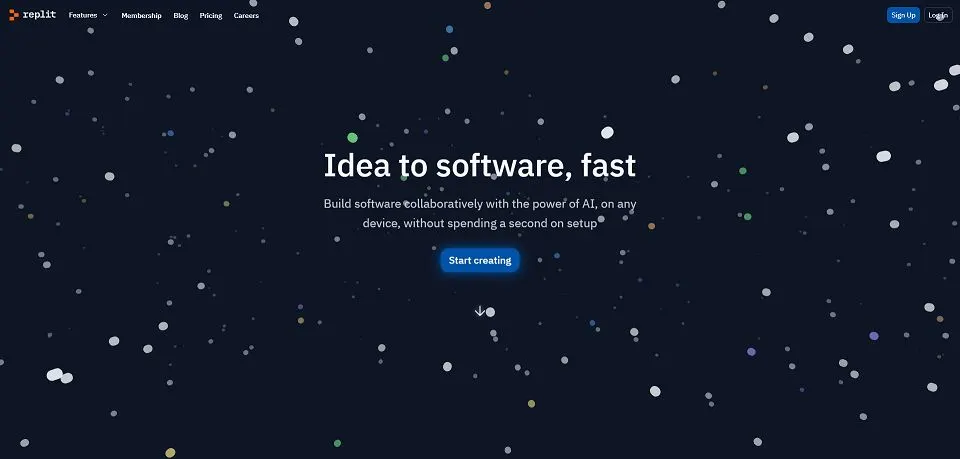 Replit landing page