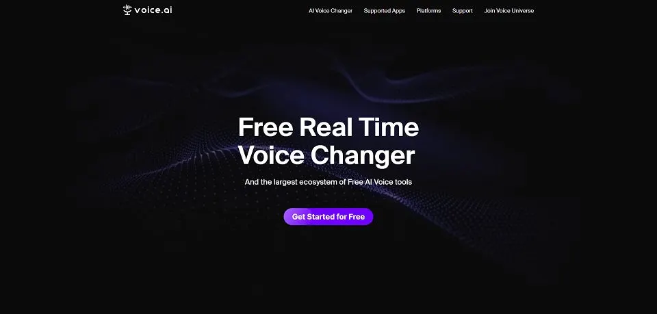 Voice.ai landing page