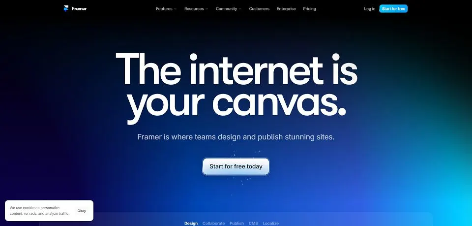 Framer landing page