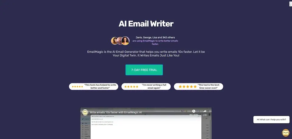 EmailMagic AI landing page