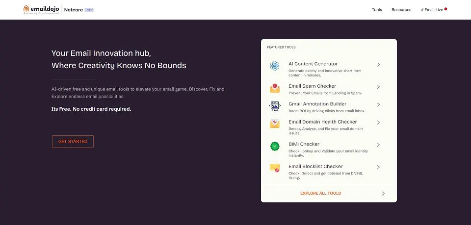 Emaildojo landing page