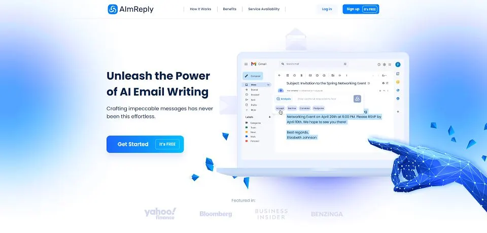 AImReply landing page