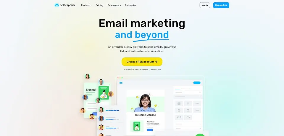 GetResponse landing page