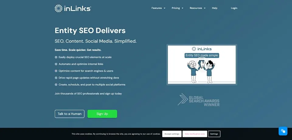 InLinks landing page