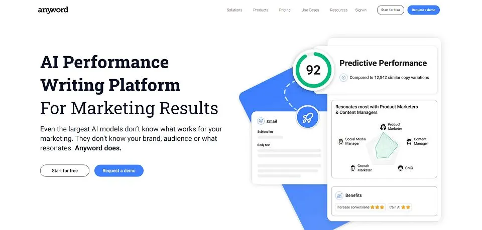 Anyword landing page