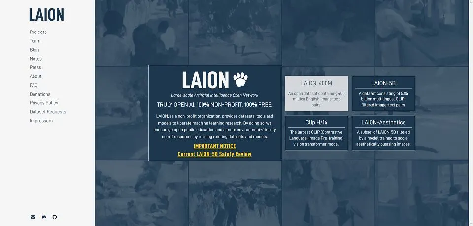 Laion landing page