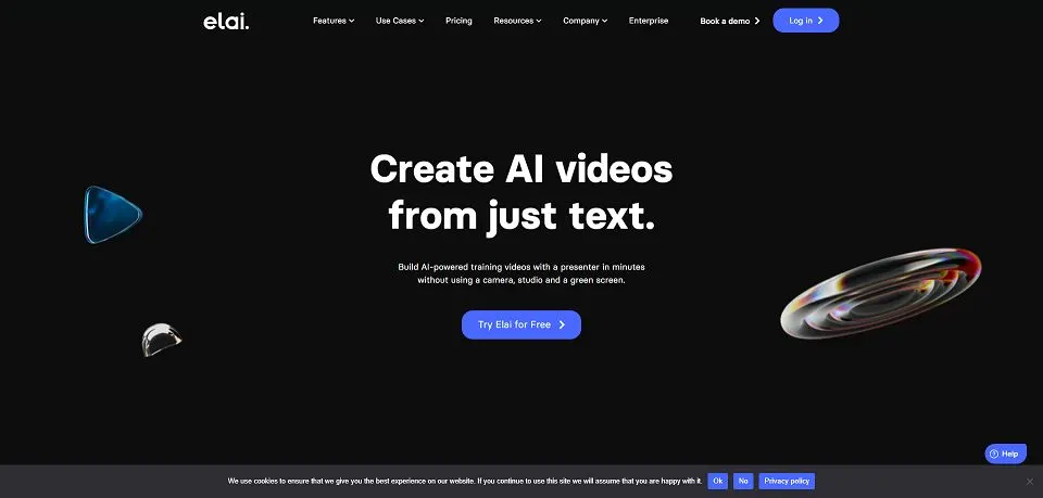 Elai.io landing page