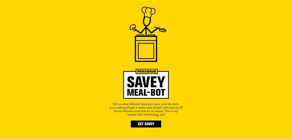 Savey Meal-Bot landing page