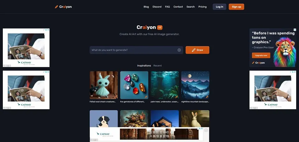 Craiyon landing page