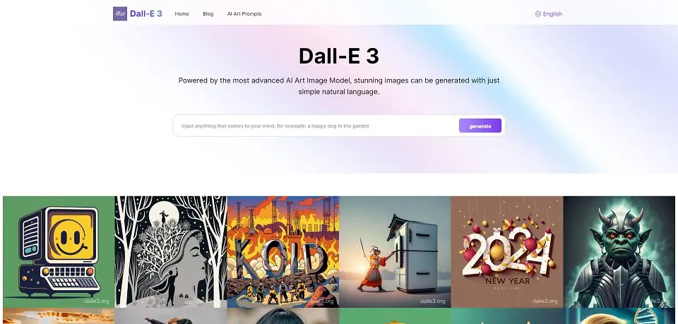 Mini Dalle 3 Online landing page