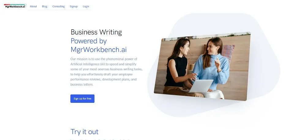 MgrWorkbench.Ai landing page