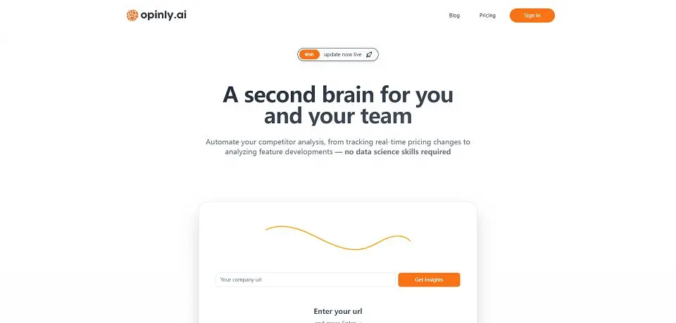 Opinly.Ai landing page