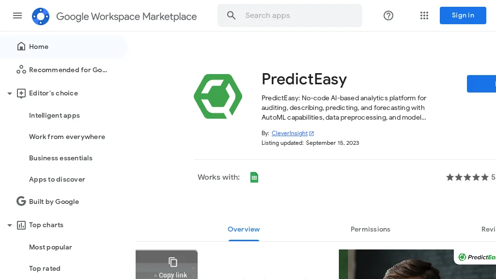 PredictEasy landing page