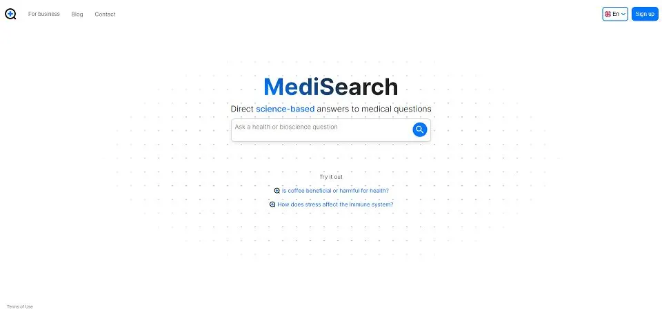 MediSearch landing page