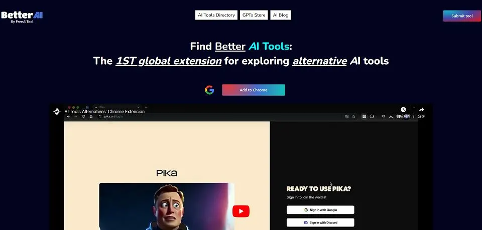 AI Tools Alternatives landing page