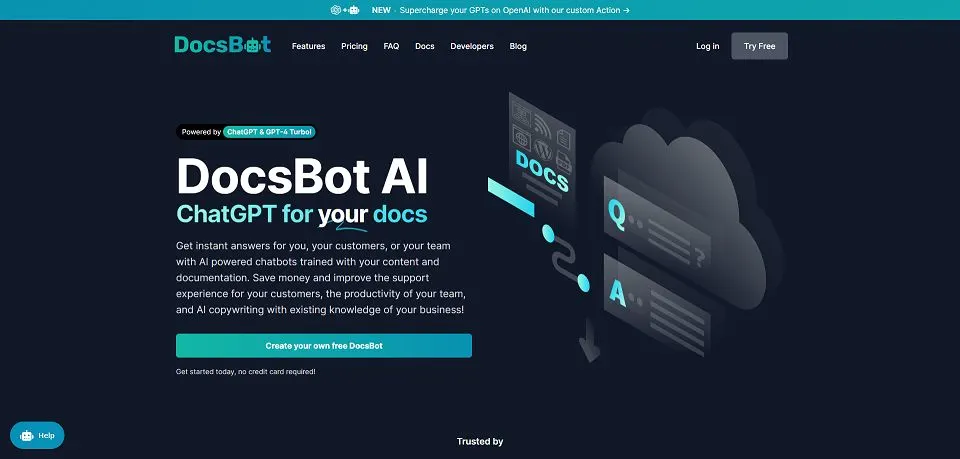 DocsBot landing page