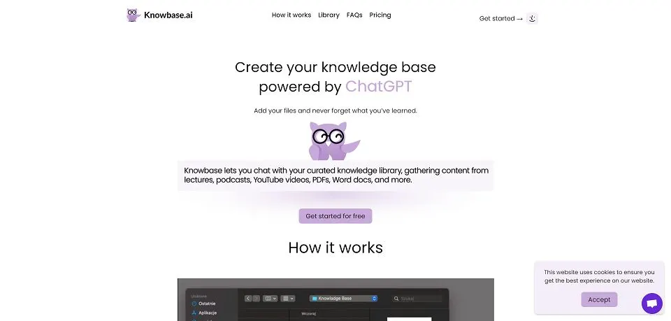 Knowbase landing page