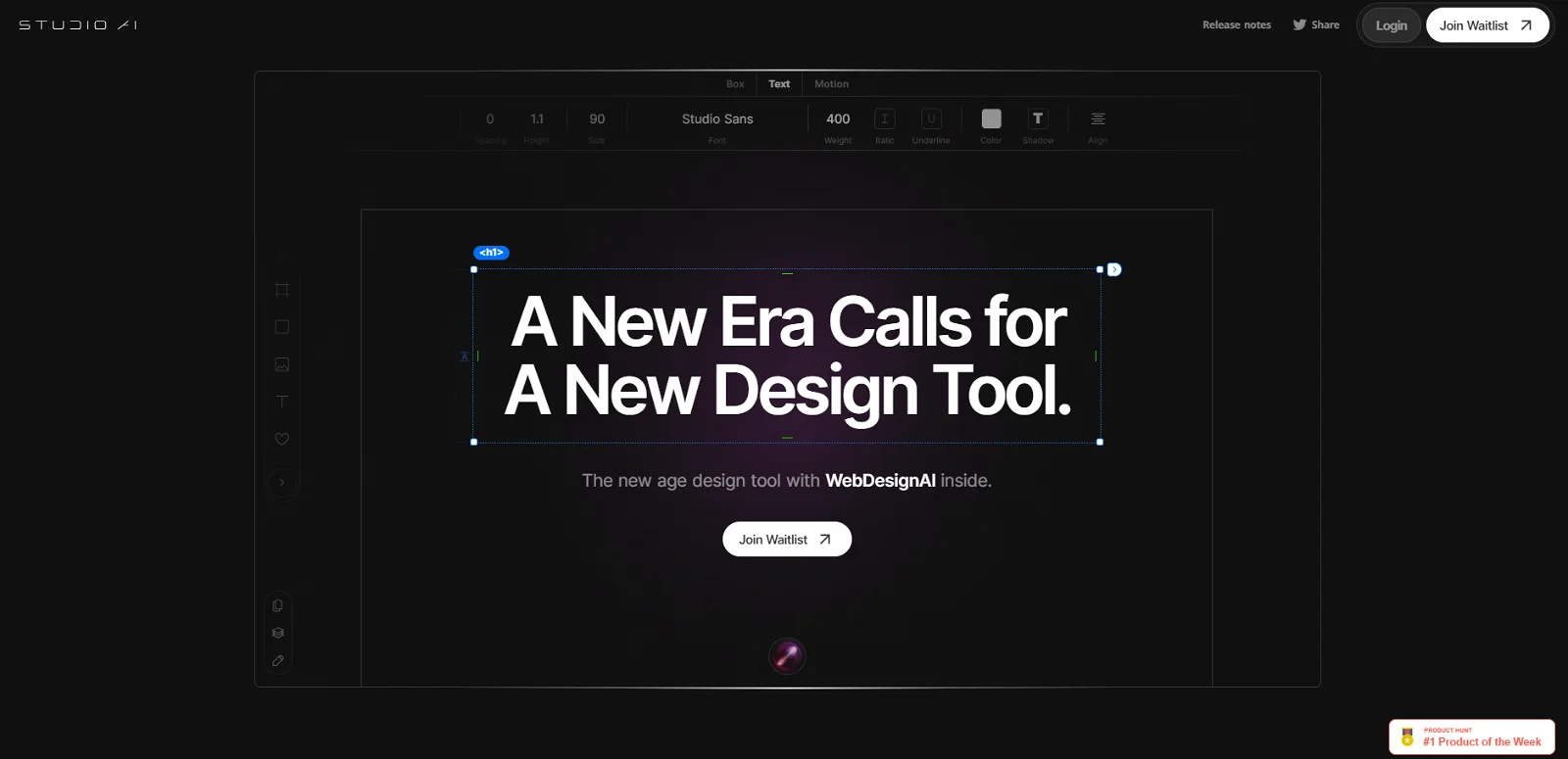 Studio Design landing page