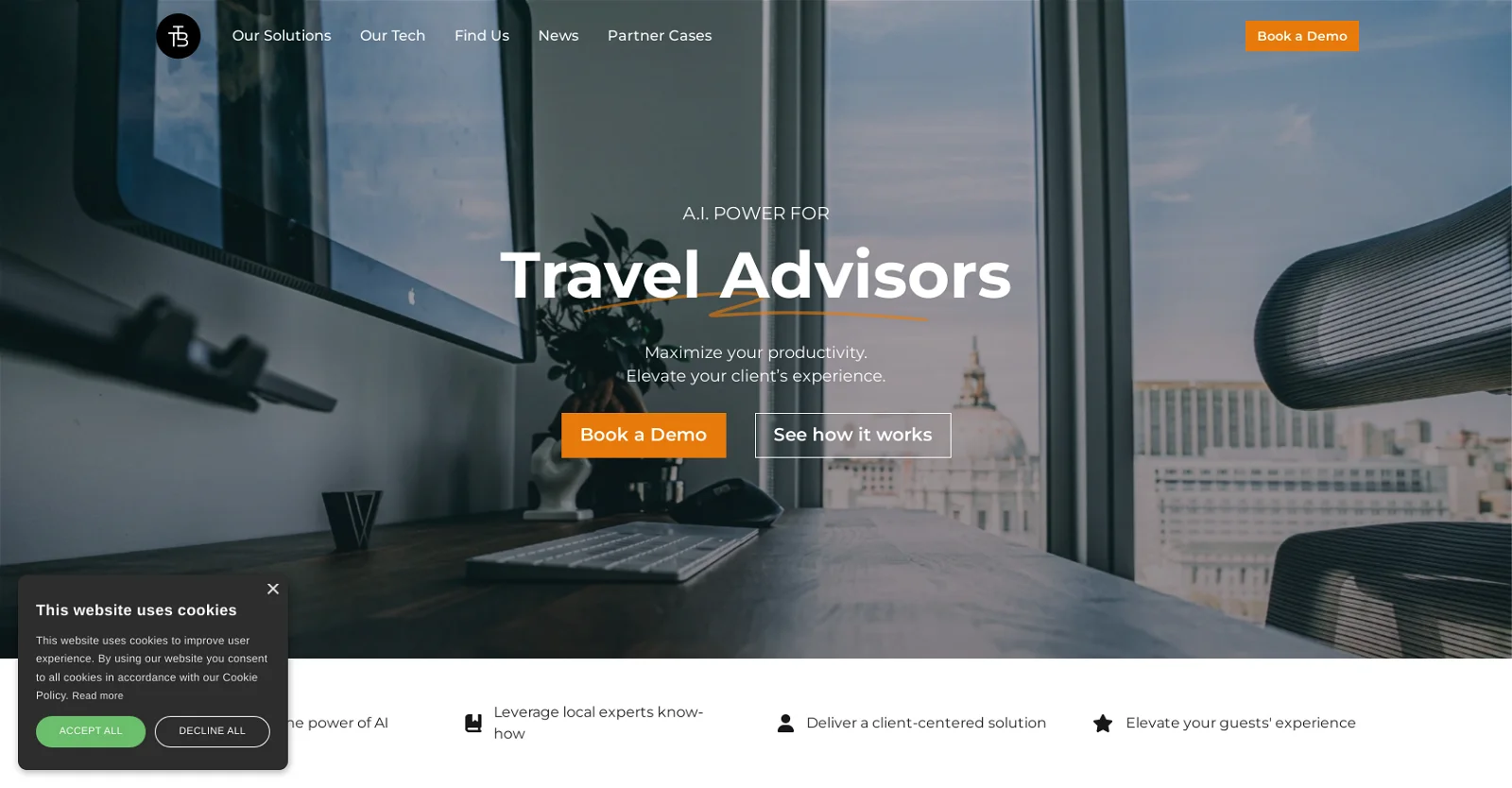 The Trip Boutique landing page