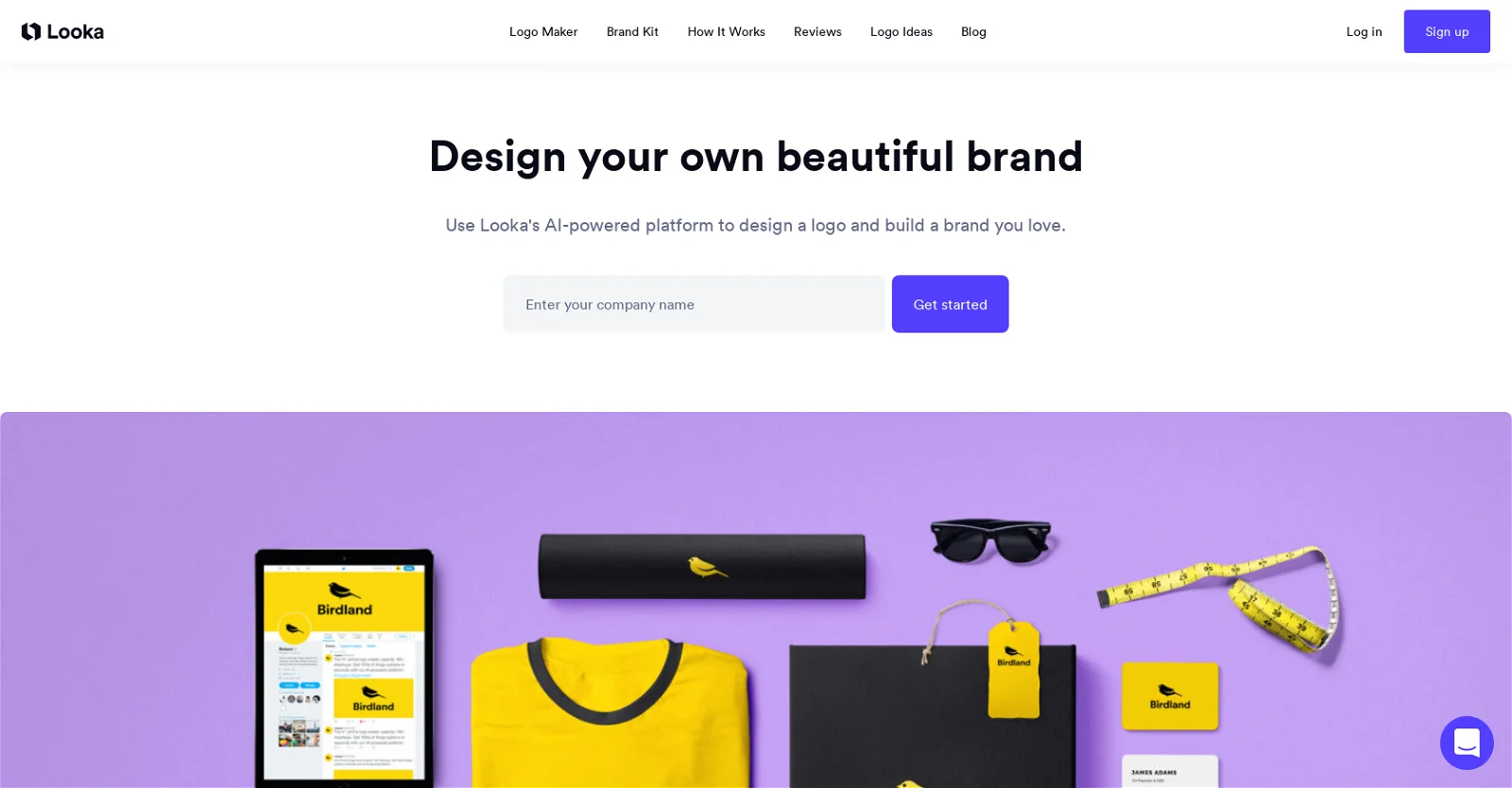 Looka landing page