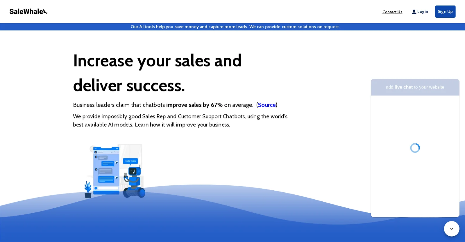 SaleWhale landing page