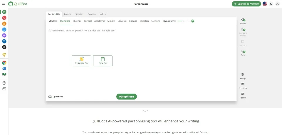 Quillbot landing page