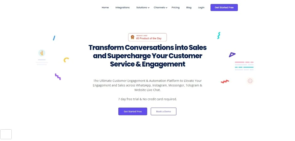 Whautomate landing page