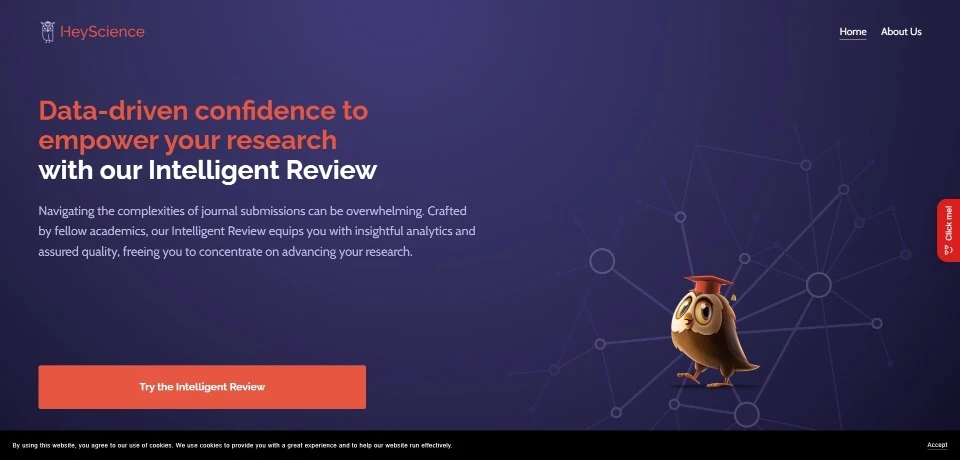 HeyScience landing page