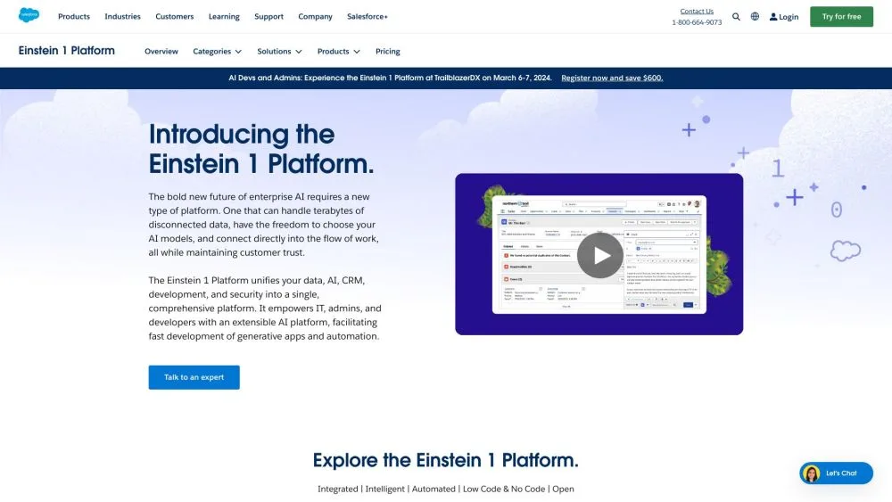 Salesforce Einstein landing page