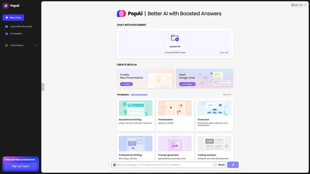 PopAi landing page