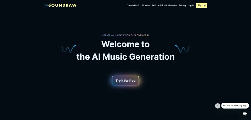 Soundraw landing page