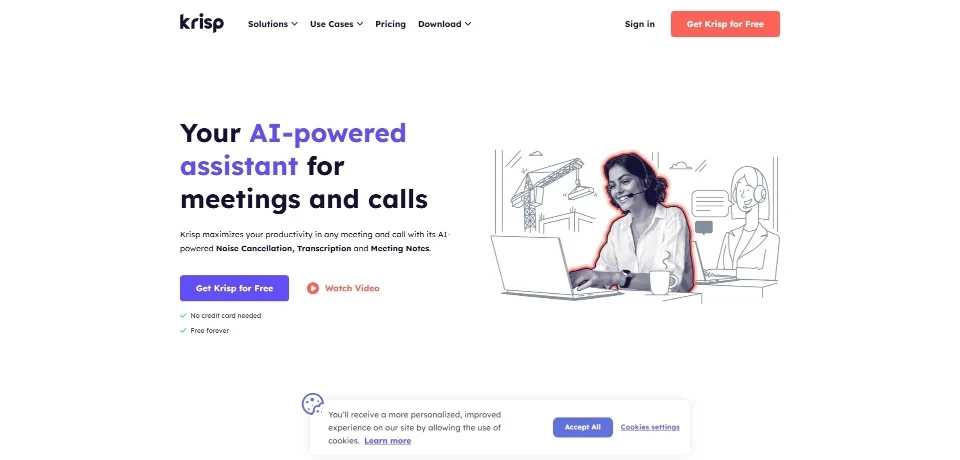 Krisp landing page