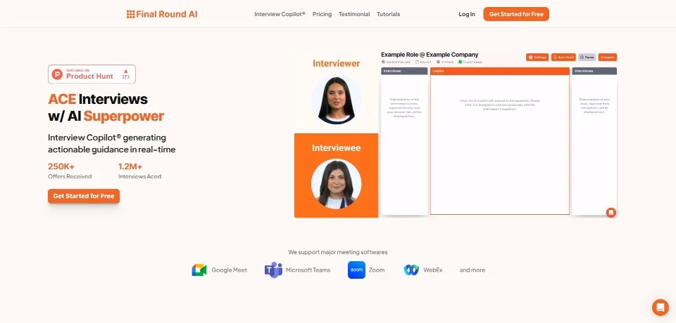 Final Round AI landing page