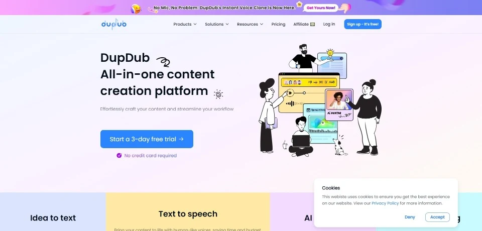 DupDub landing page