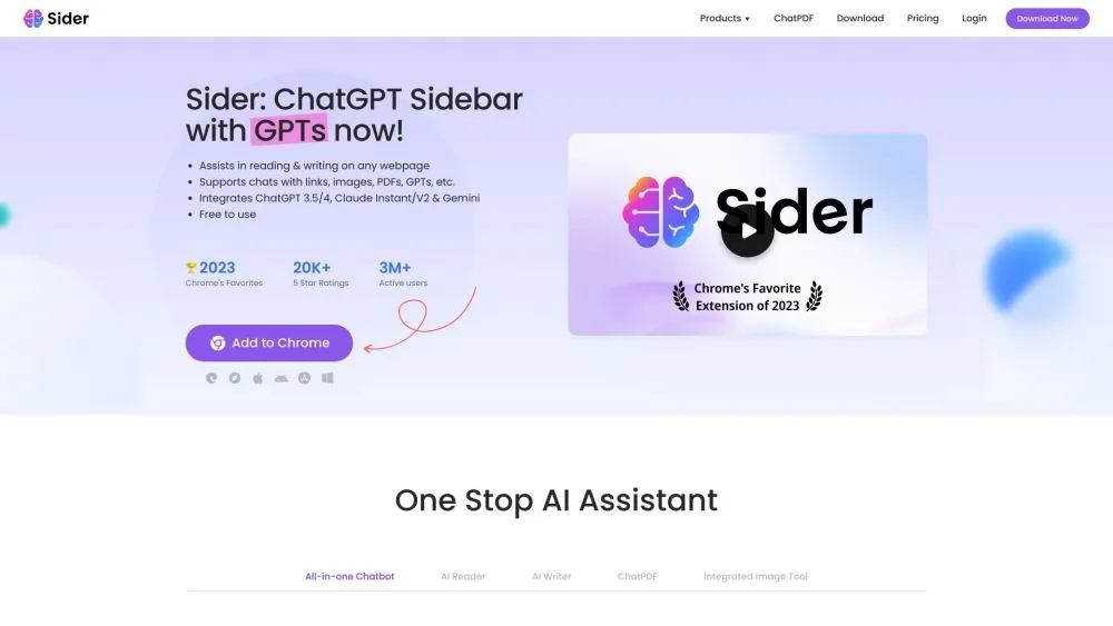 Sider landing page