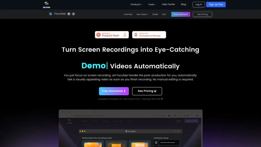 FocuSee landing page