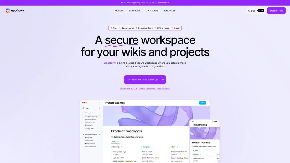 AppFlowy landing page