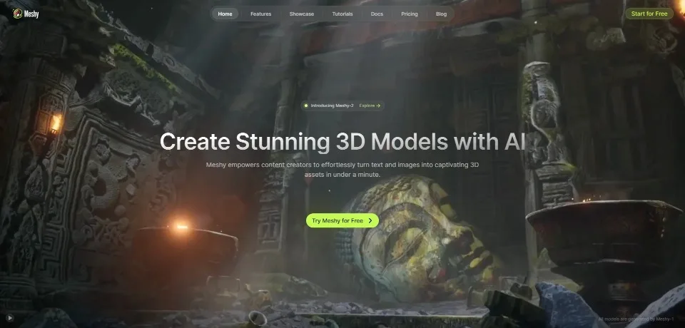 Meshy landing page