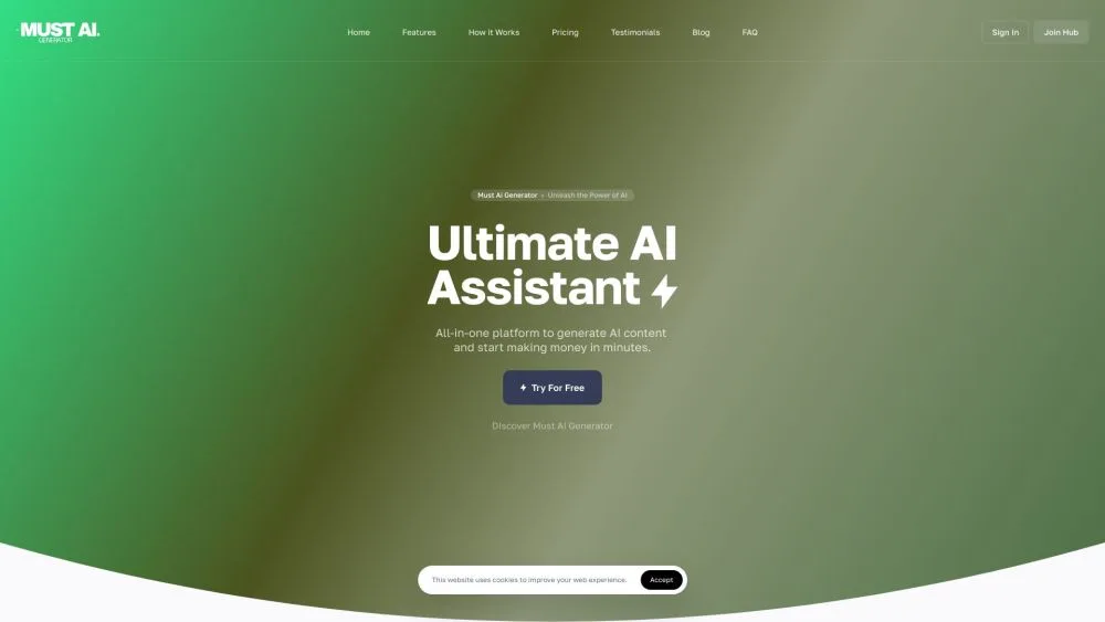 Must Ai Generator landing page