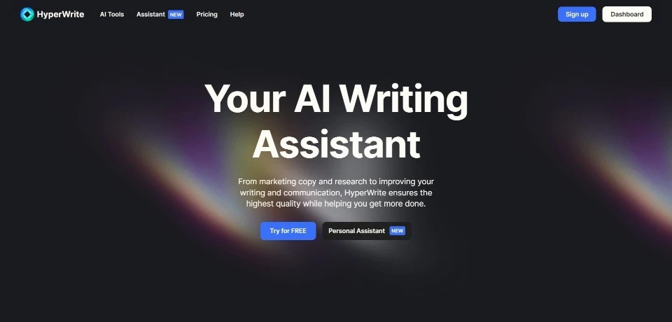 HyperWrite landing page