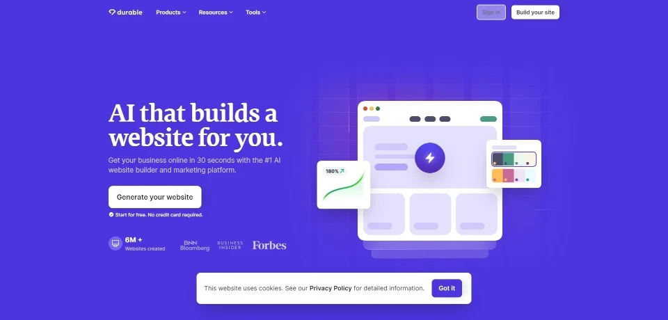 Durable landing page