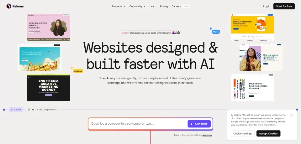 Relume landing page