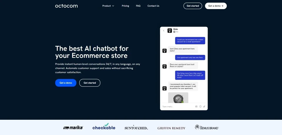 Octocom landing page